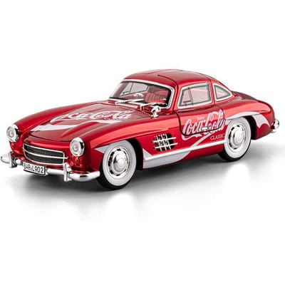 1:24 Benz 300Sl Coca Cola Pepsi Cola Klassieke Vintage Auto Legering Diecast Modelauto Geluid En Licht Pull Back Collectie Hobby Cadeau