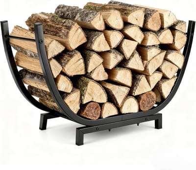 Decoratieve Halve Cirkel Houtopslag XXL - Stevige Metalen Stookhout Rek voor Binnen en Buiten