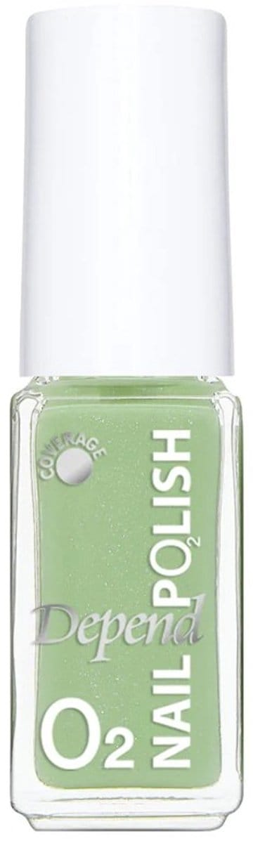 Depend Cosmetic | O2 Nail Polish | Nagellak | zachtgroen met glitter | nr.737 | 5ml