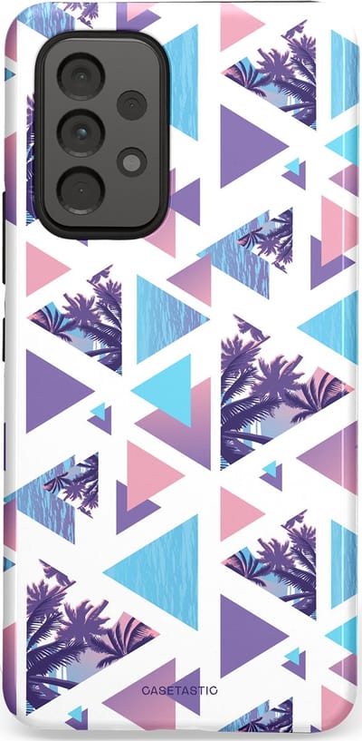 Casetastic Hoesje Geschikt voor Samsung A53 - Stijlvolle Beschermende Duo-layer Case - Zomervibe geometrie