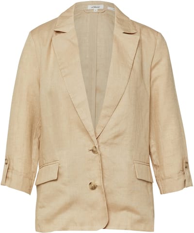 Linnen lange blazer met klepzakken en reverskraag dames s.Oliver