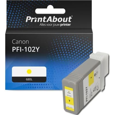 PrintAbout Inktcartridge PFI-102Y Geel geschikt voor Canon