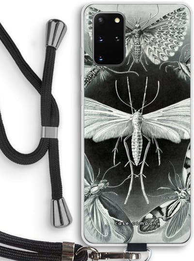 Hoesje met koord geschikt voor Samsung Galaxy S20 Plus hoesje met Koord - Haeckel Tineida - Telefoonhoesje met Zwart Koord - Bescherming aan alle Kanten en Over de Schermrand