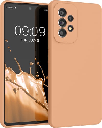 kwmobile telefoonhoesje geschikt voor Samsung Galaxy A53 5G - Hoesje met siliconen coating - Smartphone case in macchiato