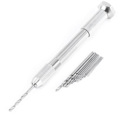 Dailygoods - Handboor Set - Stalen Boren - 10 Stuks - Voor Metaal en Hout - Precisie Gereedschap - Geschikt voor Klussers - Inclusief Boren
