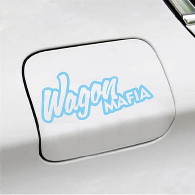 Bumpersticker - Wagon Maffia - 8,6 X 19 - Licht Blauw