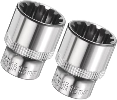 Dailygoods- Impact Socket 3/8 Inch - 12 Punt - Ondiep - Chroom-vanadiumstaal - Hoge Sterkte - Duurzaam Gebruik - Dopsleutel