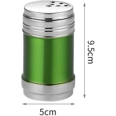 Pot à épices en acier inoxydable avec couvercle rotatif pour barbecue, bouteille de sel et de sucre, shaker, assaisonnement au poivre, ustensiles de cuisine pour la maison vert