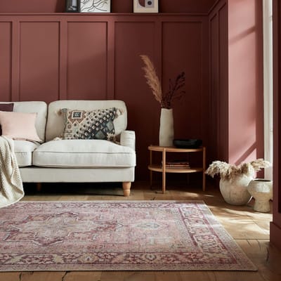 Flycarpets Vintage Vloerkleed - Windsor Traditioneel - Laagpolig - Medaillon - Roze - 160x230 cm