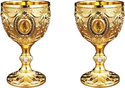 Decoratieve Handgegraveerde Wijnbekers - Vintage Glazen Set van 2 voor Elke Gelegenheid
