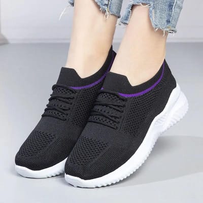Nieuwe Fly-Knit Sneakers Damesmode Casual Kokosschoenen Zachte Zool Lichtgewicht Hardloopschoenen 40 white