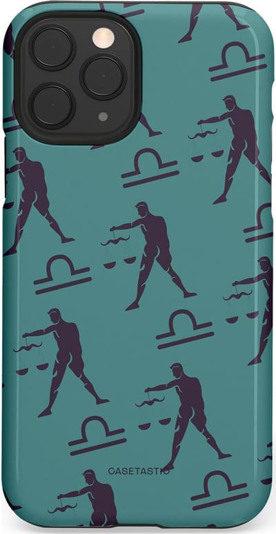 Casetastic Hoesje Geschikt voor Apple iPhone 11 Pro - Stijlvolle Beschermende Duo-layer Case - Zodiak weegschaal