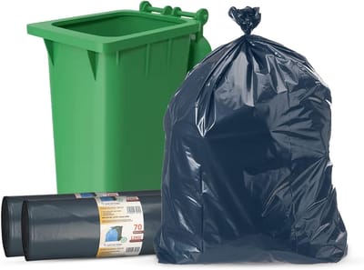 Afvalzakken voor wielen - Vuilniszakken zwaar - Grote volumes - Extra dik materiaal - 360 liter 100x125 - Blauw