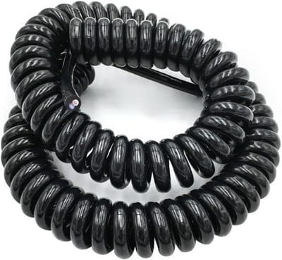 Verlengsnoer Spiraal - Telescopische Kabel - Flexibele Verbinding - Goede Elasticiteit - 25 tot 75 meter - Zwart