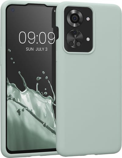 kwmobile telefoonhoesje geschikt voor OnePlus Nord 2T 5G - Hoesje met siliconen coating - Smartphone case in cool mint