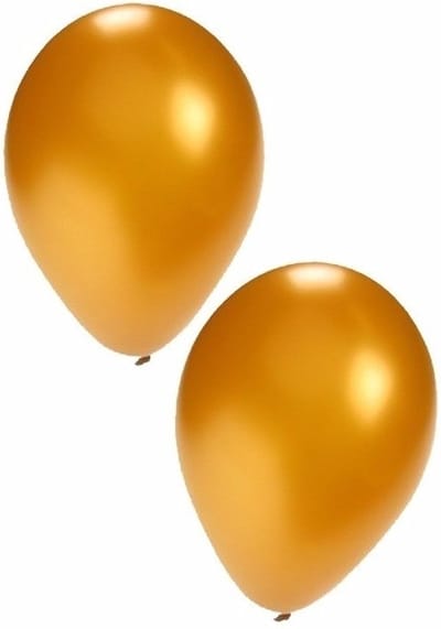 Feest ballonnen - goud - 200x stuks - ca. 27 cm - verjaardag versiering