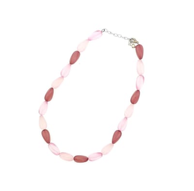 Behave - Dames Ketting Roze Kralen 45 cm - Nikkelvrij - Handgemaakt En Stijlvol