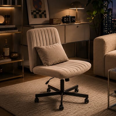 Bureaustoel met rugleuning - bureaustoelen voor volwassenen - Ergonomische bureaustoel - 360 graden draaibaar - Verstelbare rugleuning - Elastisch zitkussen - Kaki