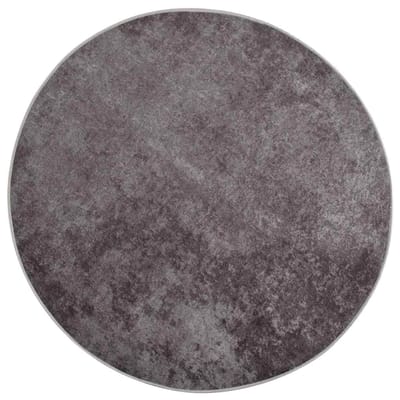 vidaXL - Vloerkleed - wasbaar - ø120 - cm - grijs