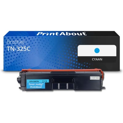 PrintAbout huismerk Toner TN-325C Cyaan Hoge capaciteit Geschikt voor Brother