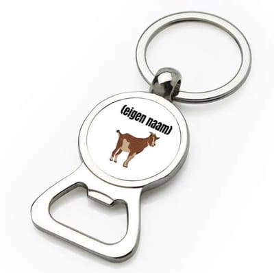 Akyol - geit met hoorn flesopener - Geit - geiten liefhebbers - met eigen naam - dieren liefhebber - leuk cadeau voor iemand die houdt van geiten - cadeau - kado - 9 bij 3 cm