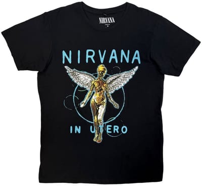 Nirvana - In Utero Neon Blue Heren Tshirt - M - Zwart