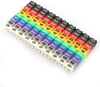 Dailygoods- Draadnummermarkering 100 Stuks - Kabelmarkeringsbuis - Stevig/Robuust - Clip-on Ontwerp - Gemakkelijk te Identificeren - Bespaart Tijd - Kabelmarkering