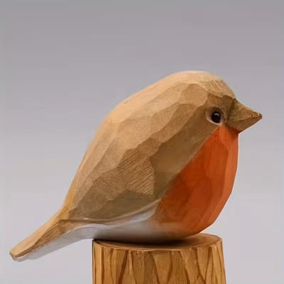 Roodborstje,geschikt voor binnen en buiten,tuindecoratie,hout,grafdecoratie