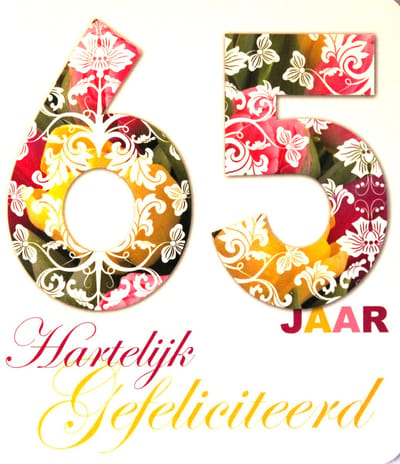 Luxe Wenskaart Verjaardag 65 Jaar - Art of Cards - 20053 - 12x13.5cm - Gratis Verzonden