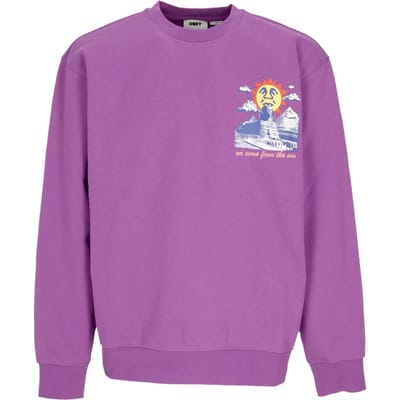 We Come From The Sun Lichtgewicht herensweatshirt met ronde hals Premium French Crew Dewberry