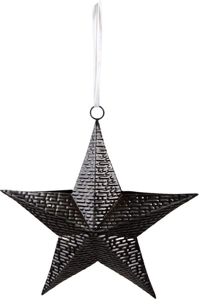 Clayre & Eef Decoratie Hanger Ster 25x27 cm Zwart IJzer