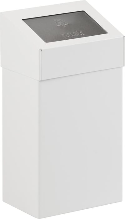 V-Part - Afvalbak met pushklep 18 liter - Powder Coated Aluminium Powder Coated - wit - Prullenbak