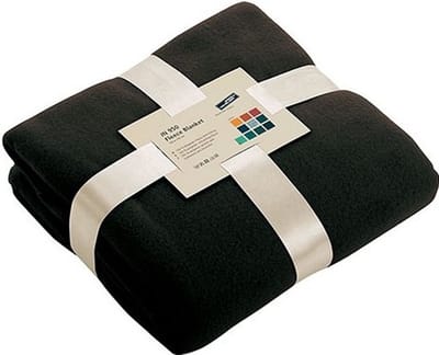 James & Nicholson Fleece bankdeken/plaid - zwart - 130 x 170 cm - 240 grams - pluisvrij - wasbaar