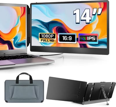 CRLYN® Portable Monitor - Tri Screen - Laptop Uitbreider - Full HD - Zwart