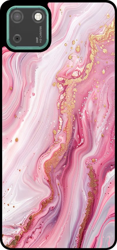 Smartphonica Telefoonhoesje Geschikt voor Huawei Y5P met marmer opdruk - TPU backcover case marble design - Roze geschikt voor Huawei Y5p