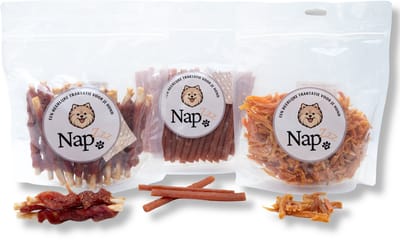 NapZZZ Hondensnack – Mix Combi – Collageen Eend | Kipstick | Zoete Aardappel