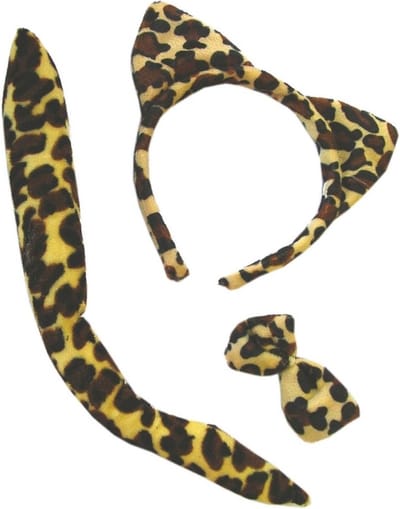Funny Fashion Luipaard thema - dieren verkleed accessoires set - voor dames en meisjes