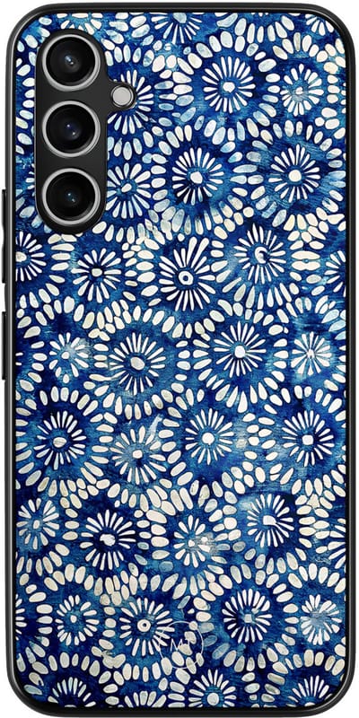 Hoesje geschikt voor Samsung Galaxy A54 - Azure daisies - TPU Hard Case Backcover - Blauw - Mooie Telefoonhoesjes