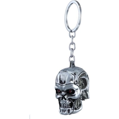Porte-clés Tête de Mort Terminator Homme Femme Pendentif Mode Porte-clés Bijoux Accessoires Clé de Voiture gray