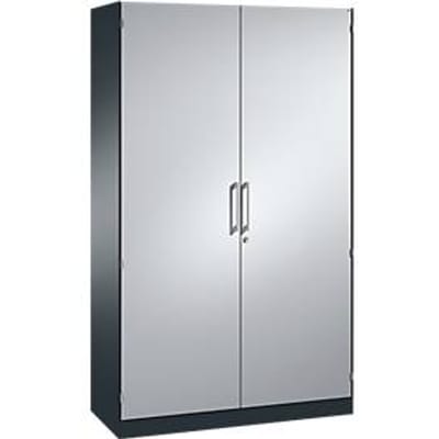Vleugeldeurkast ASISTO C 3000, 5 ordnerhoogten, B 1200 mm, antraciet/aluminium zilver