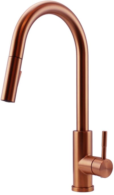 Pure.Sink Elite Steel Stream-S keukenkraan PVD koper met uittrekbare uitloop PS8045-62