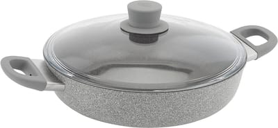 Koekenpan Rond - Koekenpan Pan - Bakken en Braden - Gegoten Aluminium - 5 Liter - Grijs