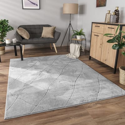 Flycarpets Laagpolig Modern Vloerkleed Utrilia - Grijs