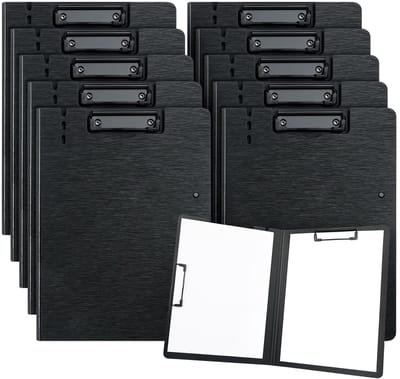 Dailygoods- Klembord A4 - 10 Stuks - Lichtgewicht - Duurzaam PP-materiaal - Stevige Clips - Robuust Oppervlak - 32 x 23,5 cm - Notitiemap