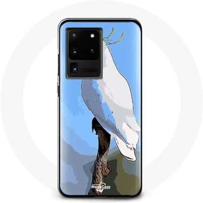 Case voor Samsung Galaxy S20 Ultra Kaketoe Papegaaien Witte Vogels wit