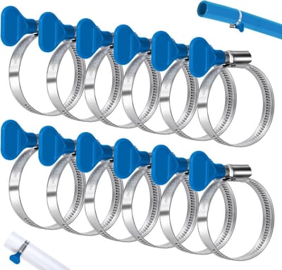 Set van 12 Verstelbare Slangklemmen 32-50 mm, RVS Slangclips voor Zwembad, Wasmachine en Tuingebruik