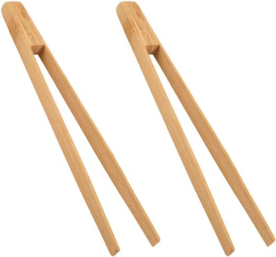 Set van 2 Herbruikbare Bamboe Toasttangen van 30 cm voor Koken, Brood, Fruit en Groenten