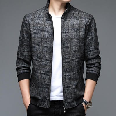 Lente Nieuw Opstaande Kraag Jas Heren Jong en Middelbaar Eenvoudig Casual Rits Jas Jas Top Heren XXXXL
