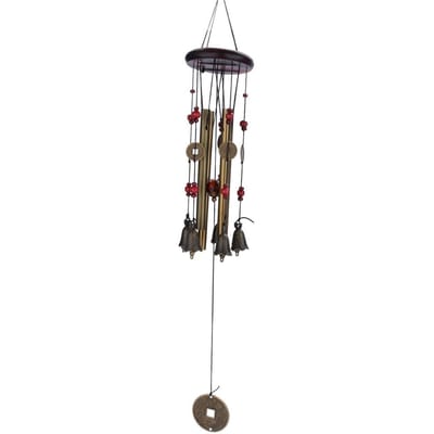 4 Tubes 5 Cloches Bronze Cour Jardin Extérieur Vie en Plein Air Carillon Cadeau