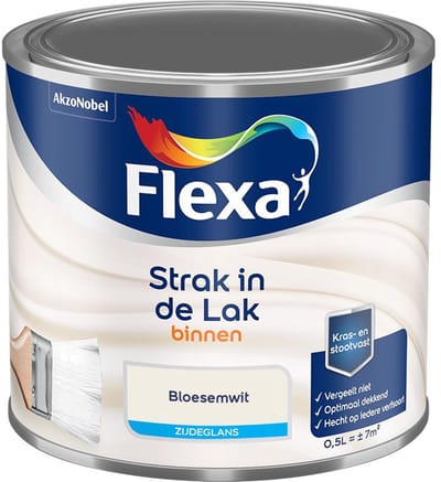 Flexa - Strak In De Lak Binnenlak Zijdeglans - Bloesemwit - Mengverf - 500 Ml